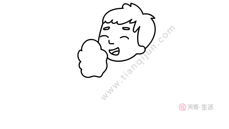 吃棉花糖的小男孩簡筆畫怎么畫(圖2) 吃棉花糖的小男孩簡筆畫怎么畫